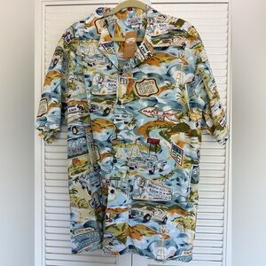 Route 66 Print Short-Sleeve Shirt - Light Blue